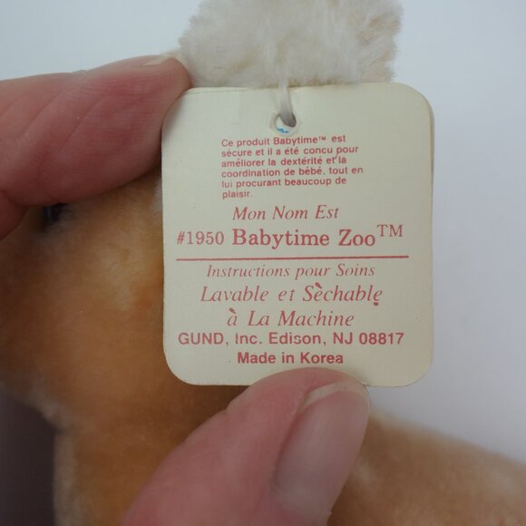 Vintage Gund 1983 Babytime #1950 Babytime Zoo Plush Deer Fawn Like New w Tags - Picture 7 of 9